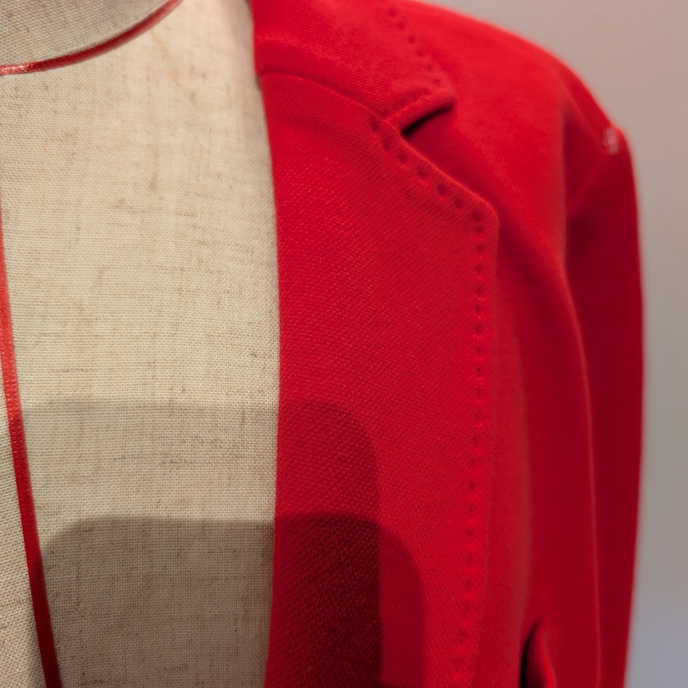 Talbots Plus Size 18W Women's Aberdeen Career Red Cotton Blend Blazer Jacket - Picture 4 of 6